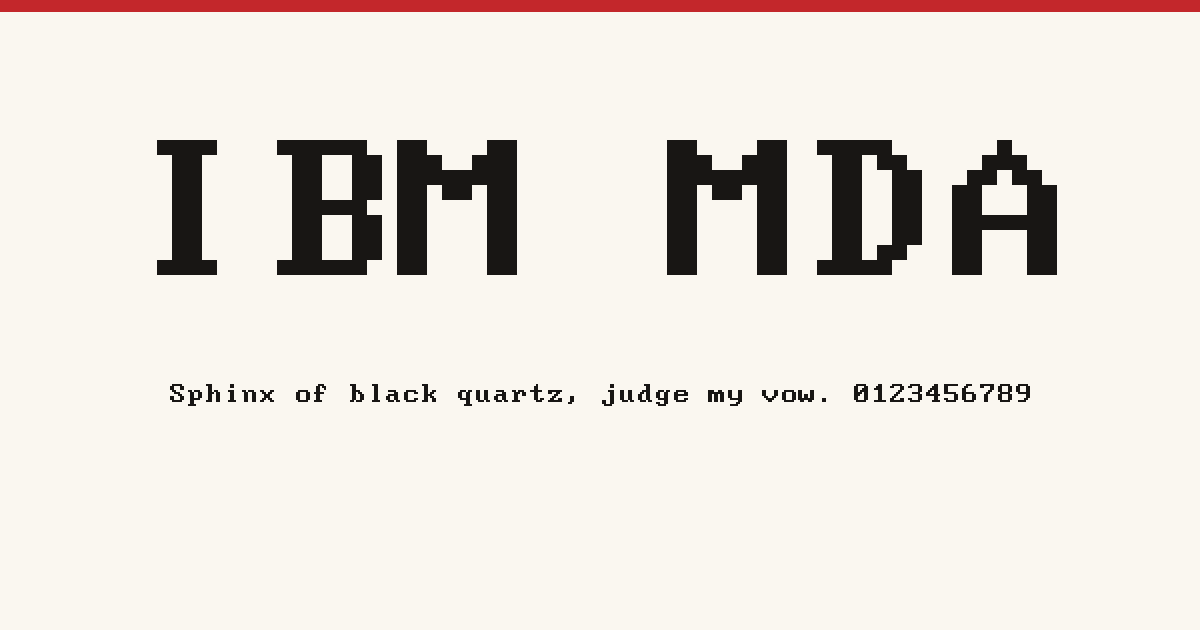 IBM MDA · FontPixel: Opensource Pixel Fonts
