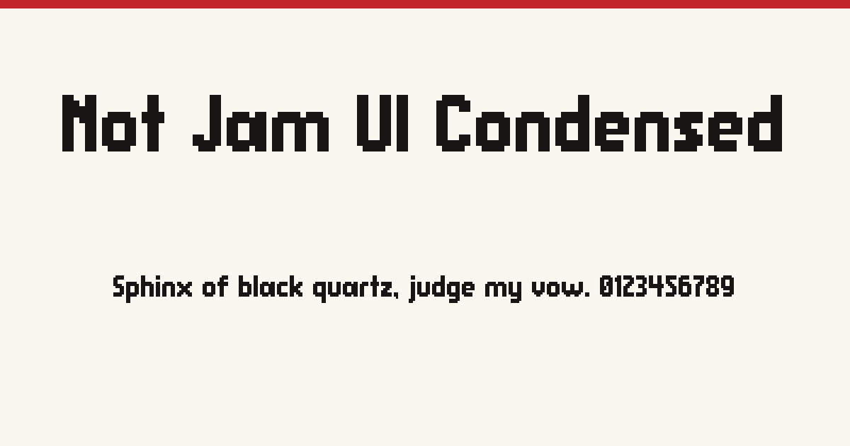 Not Jam UI Condensed · FontPixel: Opensource Pixel Fonts